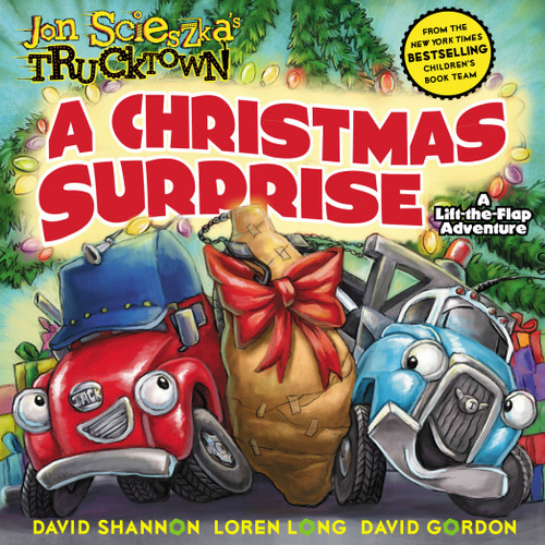 A Christmas Surprise: A Lift-the-Flap Adventure (Jon Scieszka's Trucktown) book cover by Tom Mason, Dan Danko