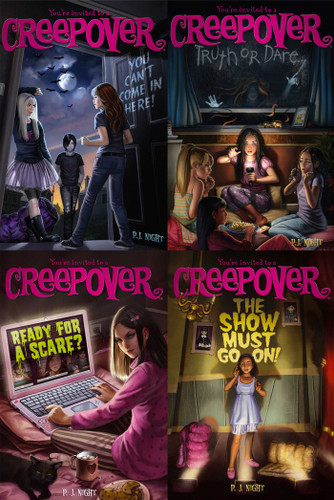 You're Invited to a Creepover Collected Set: Truth or Dare...; You Can't Come in Here!; Ready for a Scare?; The Show Must Go On! (You're Invited to a Creepover) book cover by P.J. Night
