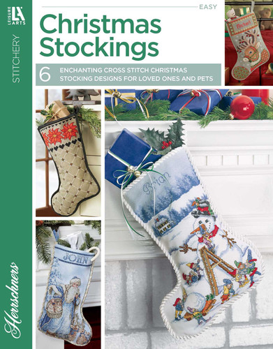 Christmas Stockings: 6 Enchanting Cross Stitch Christmas Stocking Designs for Loved Ones and Pets book cover by Leisure Arts