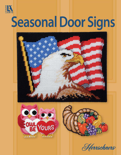Seasonal Door Signs Plastic Canvas book cover by Herrschner