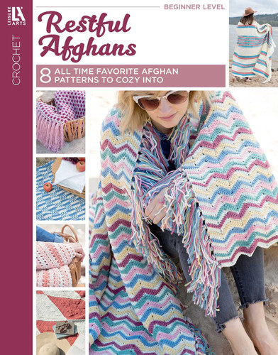 Restful Afghans Crochet: 8 All Time Favorite Afghan Patterns to Cozy Into book cover by Leisure Arts