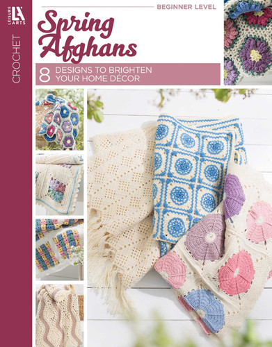 Crochet Spring Afghans: 8 Designs to Brighten Your Home Decor book cover by Leisure Arts