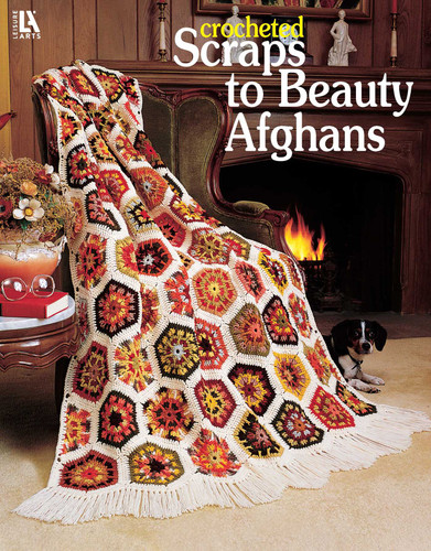 Crocheted Scraps to Beauty Afghans book cover by Leisure Arts