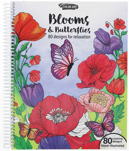 Blooms & Butterflies Coloring Book: 80 Designs for Relaxation book cover by Leisure Arts