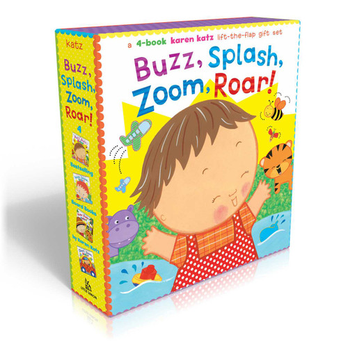 Buzz, Splash, Zoom, Roar! (Boxed Set): 4-book Karen Katz Lift-the-Flap Gift Set: Buzz, Buzz, Baby!; Splish, Splash, Baby!; Zoom, Zoom, Baby!; Roar, Roar, Baby! book cover by Karen Katz