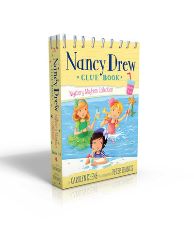 Nancy Drew Clue Book Mystery Mayhem Collection Books 1-4 (Boxed Set): Pool Party Puzzler; Last Lemonade Standing; A Star Witness; Big Top Flop (Nancy Drew Clue Book) book cover by Carolyn Keene