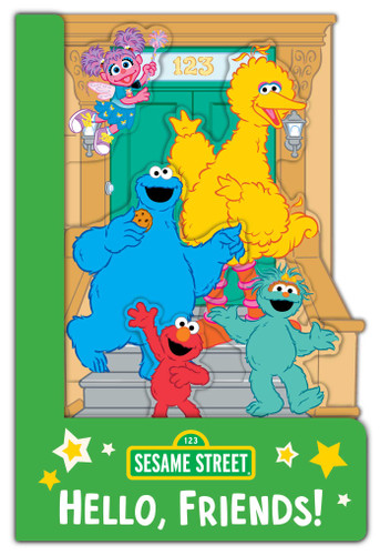 Sesame Street: Hello, Friends! (A Sesame Street Elmo and Friends Shaped Novelty Board Book for Babies and Toddlers) (Sesame Street) book cover by Juni Bright
