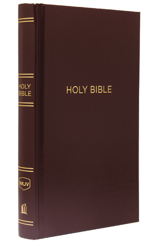 NKJV, Pew Bible, Hardcover, Burgundy, Red Letter, Comfort Print: Holy Bible, New King James Version book cover by Zondervan