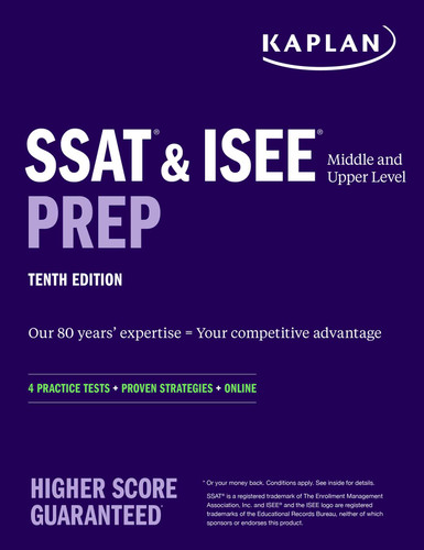 SSAT & ISEE Middle & Upper Level Prep: 4 Practice Tests + Proven Strategies + Online (Kaplan Test Prep) book cover by Kaplan Test Prep