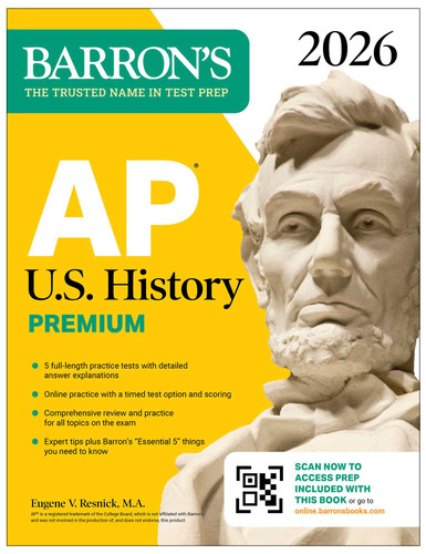 AP U.S. History Premium, 2026: Prep Book with 5 Practice Tests + Comprehensive Review + Online Practice (Barron's AP Prep) book cover by Eugene V. Resnick