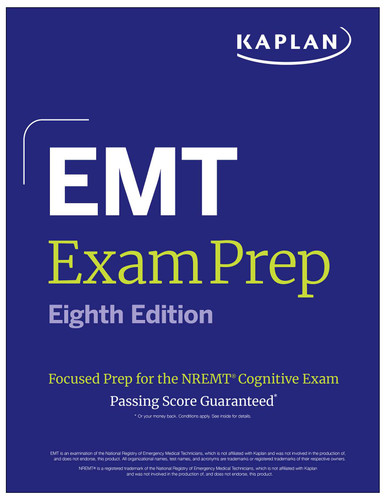 EMT Exam Prep, Eighth Edition: Focused Prep for the NREMT Cognitive Exam + One Full Length Practice Test (2026) (Kaplan Test Prep) book cover by Kaplan Medical