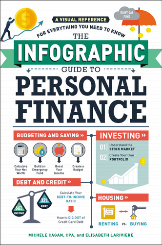 The Infographic Guide to Personal Finance: A Visual Reference for Everything You Need to Know (Infographic Guide Series) book cover by Michele Cagan, Elisabeth Lariviere