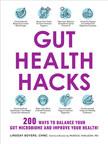 Gut Health Hacks: 200 Ways to Balance Your Gut Microbiome and Improve Your Health! (Life Hacks Series) book cover by Lindsay Boyers