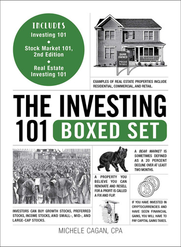 The Investing 101 Boxed Set: Includes Investing 101; Real Estate Investing 101; Stock Market 101, 2nd Edition (Adams 101 Series) book cover by Michele Cagan