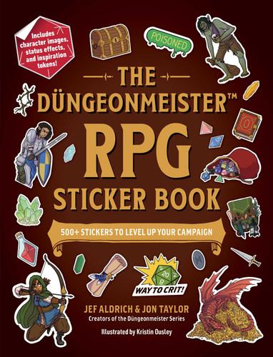 The Düngeonmeister RPG Sticker Book: 500+ Stickers to Level Up Your Campaign (Düngeonmeister Series) book cover by Jef Aldrich, Jon Taylor