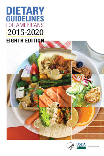 Dietary Guidelines for Americans 2015-2020 book cover by Department of Health and Human Services, U.S. Department of Agriculture