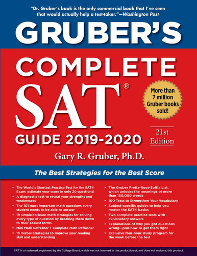 Gruber's Complete SAT Guide 2019-2020 book cover by Gary Gruber