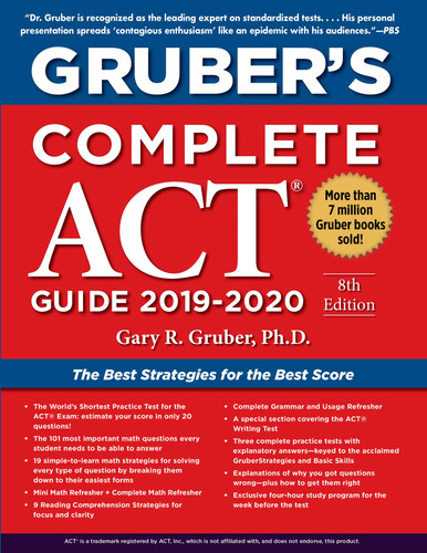 Gruber's Complete ACT Guide 2019-2020 book cover by Gary Gruber