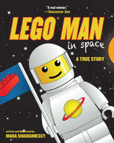 LEGO Man in Space: A True Story book cover by Mara Shaughnessy