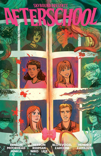 Skybound Presents: Afterschool, Volume 1 book cover by Justin Benson, Aaron Morehead, Kate Herron, Briony Redman