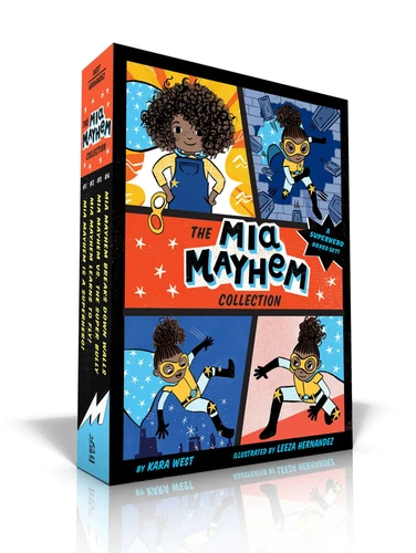 The Mia Mayhem Collection (Boxed Set): Mia Mayhem Is a Superhero!; Mia Mayhem Learns to Fly!; Mia Mayhem vs. The Super Bully; Mia Mayhem Breaks Down Walls (Mia Mayhem) book cover by Kara West