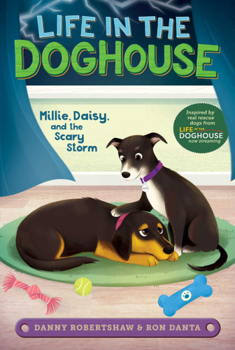 Millie, Daisy, and the Scary Storm (Life in the Doghouse) book cover by Danny Robertshaw, Ron Danta, Crystal Velasquez