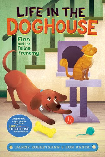 Finn and the Feline Frenemy (Life in the Doghouse) book cover by Danny Robertshaw, Ron Danta, Crystal Velasquez