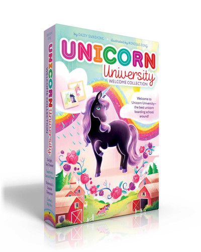 Unicorn University Welcome Collection (Boxed Set): Twilight, Say Cheese!; Sapphire's Special Power; Shamrock's Seaside Sleepover; Comet's Big Win (Unicorn University) book cover by Daisy Sunshine