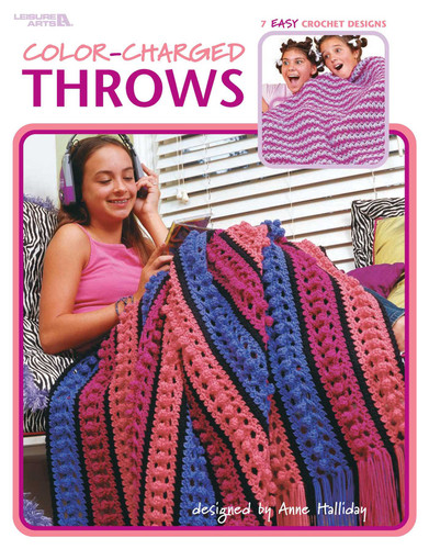 Color-Charged Throws: 7 Easy Crochet Designs book cover by Anne Halliday