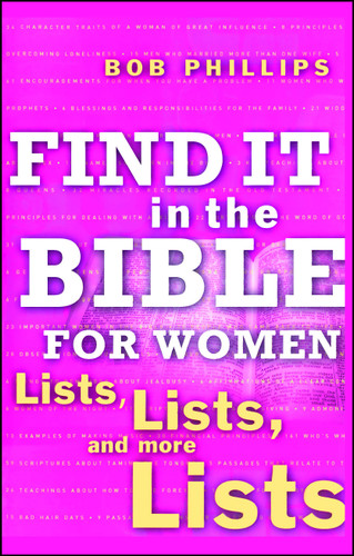 Find It in the Bible for Women: Lists, Lists, and more Lists book cover by Bob Phillips