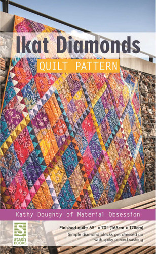 Ikat Diamonds Quilt Pattern book cover by Kathy Doughty