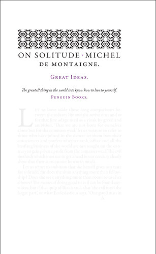 On Solitude (Penguin Great Ideas) book cover by Michel de Montaigne
