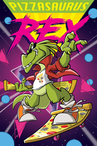 Pizzasaurus Rex book cover by Justin Wagner