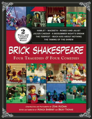 Brick Shakespeare: Four Tragedies & Four Comedies book cover by John McCann, Monica Sweeney, Becky Thomas