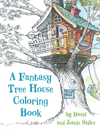 A Fantasy Tree House Coloring Book book cover by David Stiles, Jean Stiles