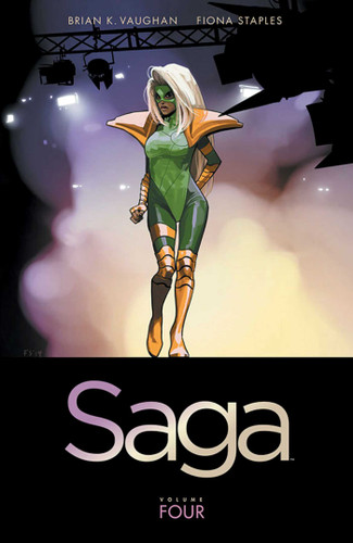 Saga Volume 4 (Saga) book cover by Brian K Vaughan