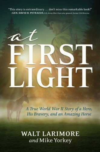 At First Light: A True World War II Story of a Hero, His Bravery, and an Amazing Horse book cover by Walt Larimore, Mike Yorkey
