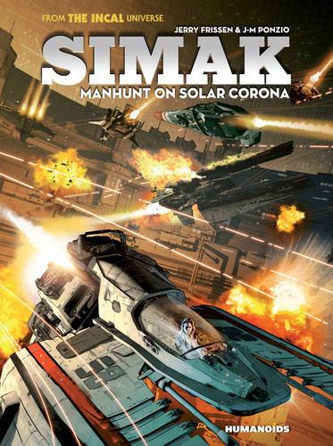 Simak: Manhunt on Solar Corona book cover by Jerry Frissen