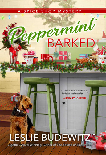 Peppermint Barked: A Spice Shop Mystery (A Spice Shop Mystery) book cover by Leslie Budewitz