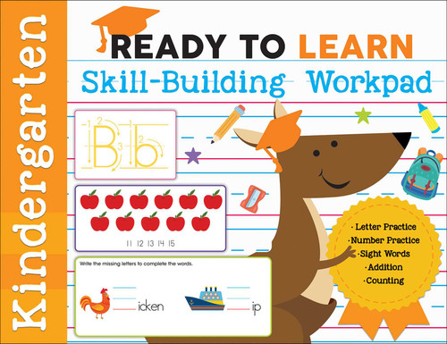 Ready to Learn: Kindergarten Skill-Building Workpad: Letter Practice, Number Practice, Sight Words, Addition, Counting (Ready to Learn) book cover by Editors of Silver Dolphin Books