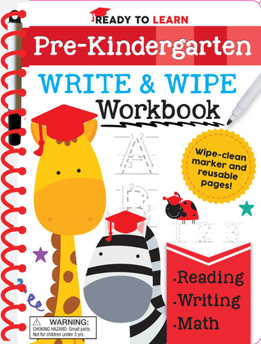 Ready to Learn: Pre-Kindergarten Write and Wipe Workbook: Counting, Shapes, Letter Practice, Letter Tracing, and More! (Ready to Learn) book cover by Editors of Silver Dolphin Books