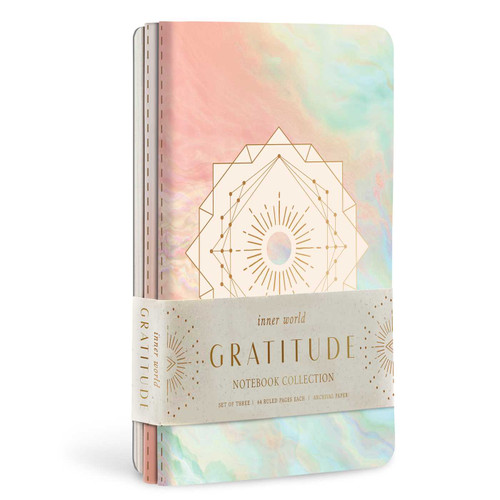 Gratitude Sewn Notebook Collection (Set of 3) (Inner World) book cover by Insight Editions