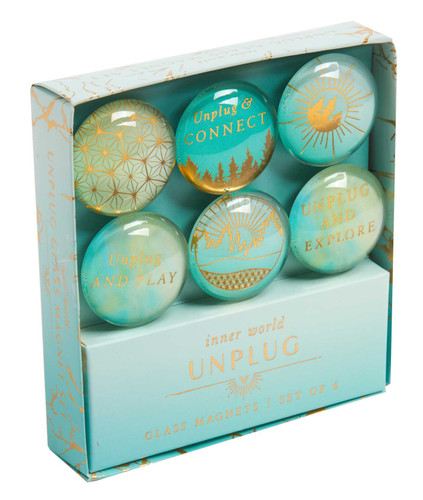 Unplug Glass Magnet Set (Set of 6) (Inner World) book cover by Insight Editions