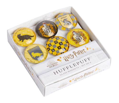 Harry Potter: Hufflepuff Glass Magnet Set (Set of 6) (Harry Potter) book cover by Insight Editions