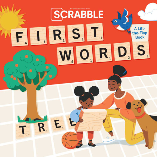 Scrabble: First Words: (Interactive Books for Kids Ages 0+, First Words Board Books for Kids, Educational Board Books for Kids) (PlayPop) book cover by Insight Kids