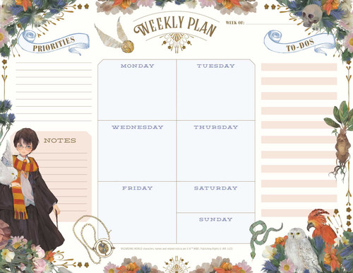 Harry Potter: Floral Fantasy Weekly Planner Notepad (Harry Potter) book cover by Insights