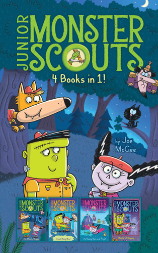 Junior Monster Scouts 4 Books in 1!: The Monster Squad; Crash! Bang! Boo!; It's Raining Bats and Frogs!; Monster of Disguise (Junior Monster Scouts) book cover by Joe McGee