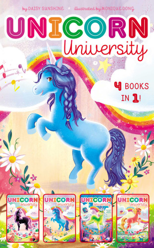Unicorn University 4 Books in 1!: Twilight, Say Cheese!; Sapphire's Special Power; Shamrock's Seaside Sleepover; Comet's Big Win (Unicorn University) book cover by Daisy Sunshine