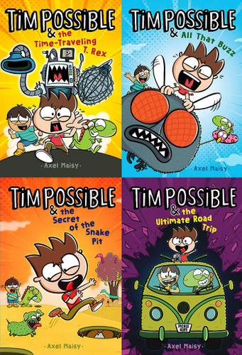 Tim Possible Out-of-This-World Collected Set: Tim Possible & the Time-Traveling T. Rex; Tim Possible & All That Buzz; Tim Possible & the Secret of the Snake Pit; Tim Possible & the Ultimate Road Trip (Tim Possible) book cover by Axel Maisy