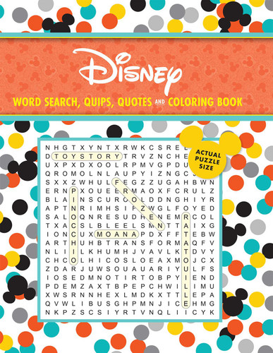 Disney Word Search, Quips, Quotes and Coloring Book - Coloring Book for Teens and Adults, Word Search Book, Officially Licensed (Coloring Book & Word Search) book cover by Editors of Thunder Bay Press